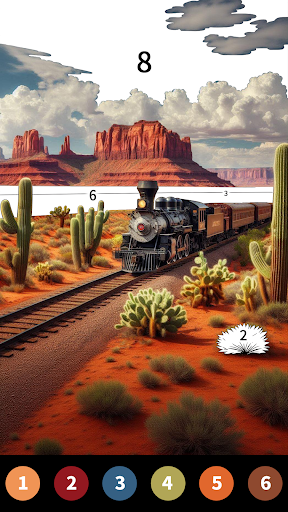 Captura de pantalla de Wild West Color by Number Book