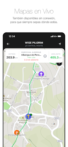 Captura de pantalla de Wise Pilgrim Camino Portugués