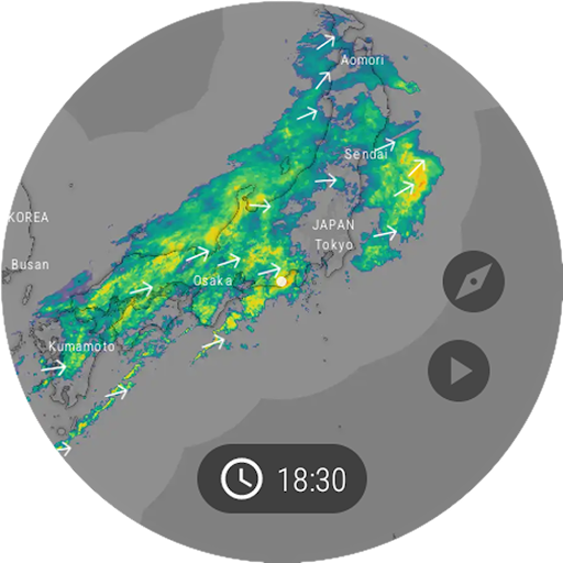 Captura de pantalla de Windy.com: Previsión del clima