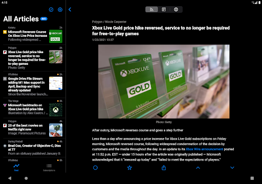Captura de pantalla de Fluent Reader Lite - RSS Clien
