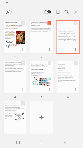 Captura de pantalla de Samsung Notes