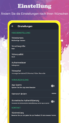 Hintergrundvideorecorder Screenshot