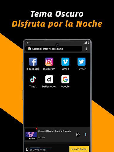 Captura de pantalla de Descargador de video privado