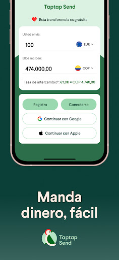 Captura de pantalla de Taptap Send: Envía dinero