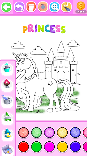 Captura de pantalla de Princess Coloring Book Glitter