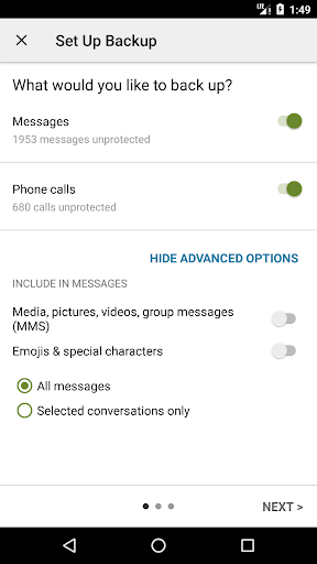 Captura de pantalla de SMS Backup & Restore Pro