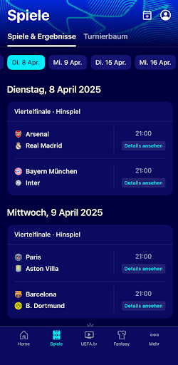 UEFA Champions League offiziel Screenshot