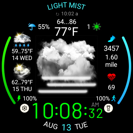 Captura de pantalla de Weather watch face W5.5