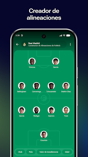 Captura de pantalla de FotMob - Resultados de fútbol