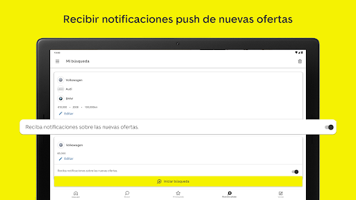 Captura de pantalla de AutoScout24: Mercado de coches