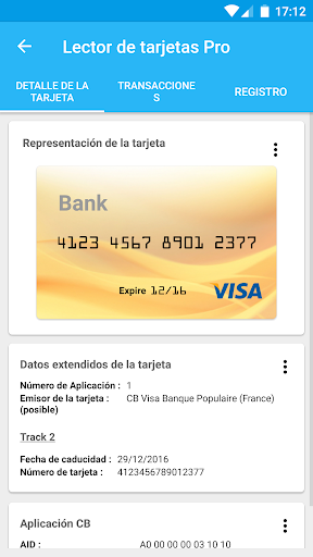 Captura de pantalla de Lector de tarjetas Pro (EMV)