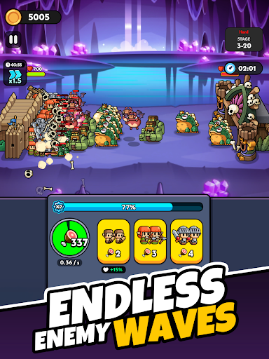 Captura de pantalla de Tiny Warriors Rush: Idle TD