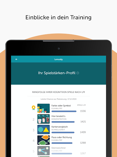 Lumosity: Gehirnspiele Screenshot