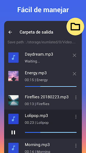 Captura de pantalla de Editor de Audios: cortar audio