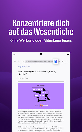 Firefox: Privater Browser Screenshot