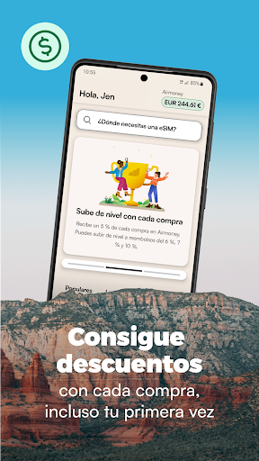 Captura de pantalla de Airalo: eSIM Viajes e Internet
