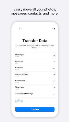Captura de pantalla de Pasar a iOS