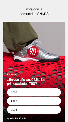 Captura de pantalla de Nike SNKRS: Zapatillas y ropa