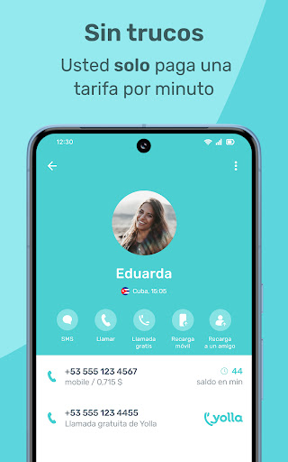 Captura de pantalla de Yolla llamadas internacionales