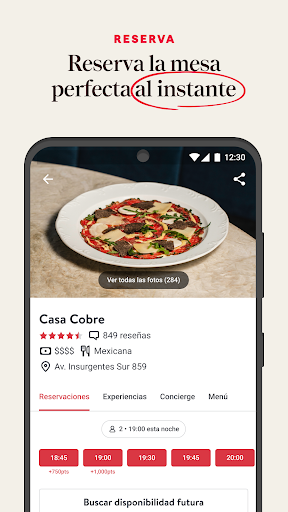 Captura de pantalla de OpenTable