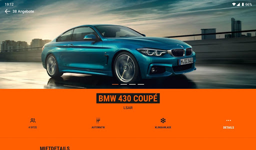 SIXT rent. share. ride. abo. Screenshot