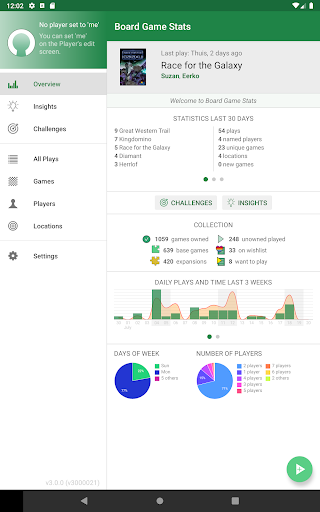 Captura de pantalla de Board Game Stats