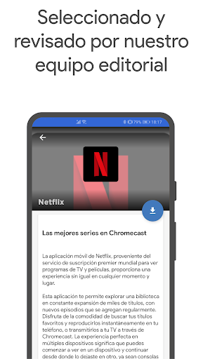 Captura de pantalla de Apps para Chromecast