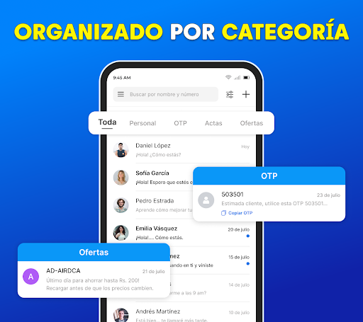 Captura de pantalla de Mensajes: Mensajería de texto