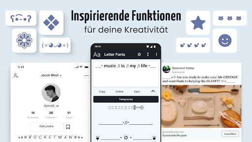 Schriftarten - schöne Texte Screenshot