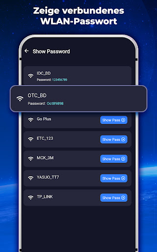 WLAN-Passwort-Anzeigeschlüssel Screenshot
