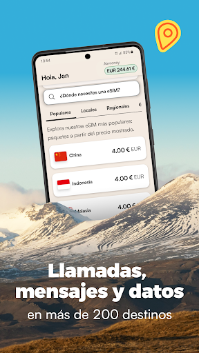 Captura de pantalla de Airalo: eSIM Viajes e Internet