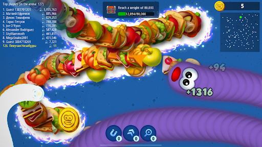 Wurmzone.io Gefräßige Schlange Screenshot