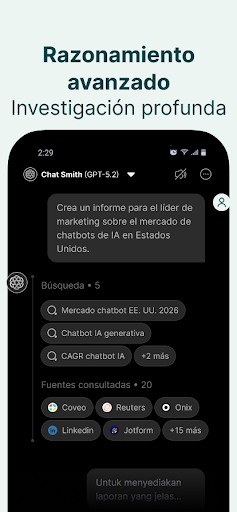 Captura de pantalla de Chat Smith: Chatbot IA Español