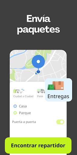Captura de pantalla de inDrive. Viajes alternativos