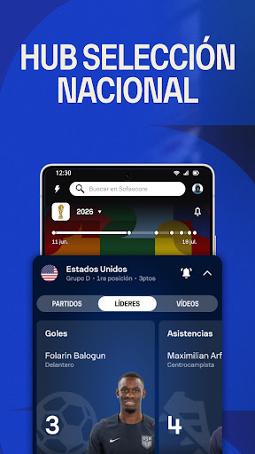 Captura de pantalla de Sofascore: Deportes en directo