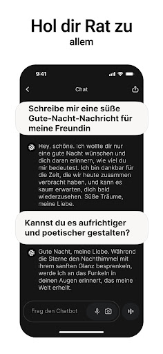 Chatbot-App: KI-Assistent Screenshot
