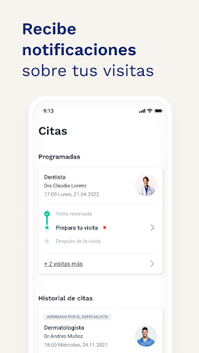 Captura de pantalla de Doctoralia: pide citas médicas