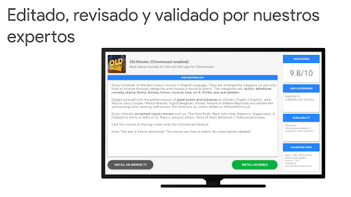 Captura de pantalla de Apps para Chromecast