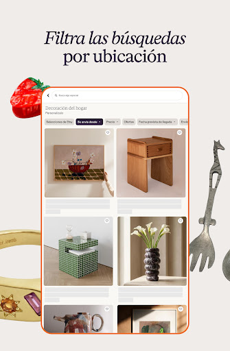 Captura de pantalla de Etsy: Compra hogar y estilo