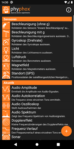 phyphox Screenshot
