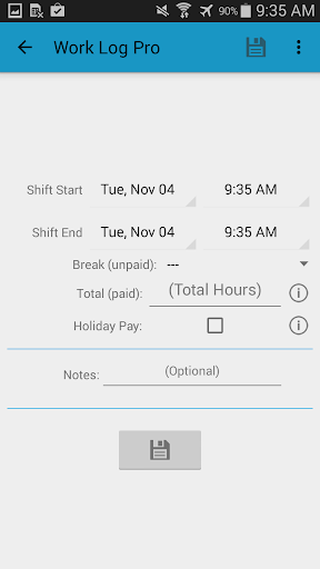 Captura de pantalla de Work Log Pro