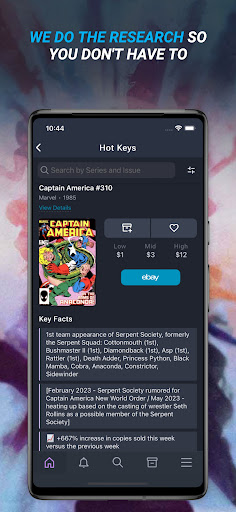 Captura de pantalla de Key Collector Comics