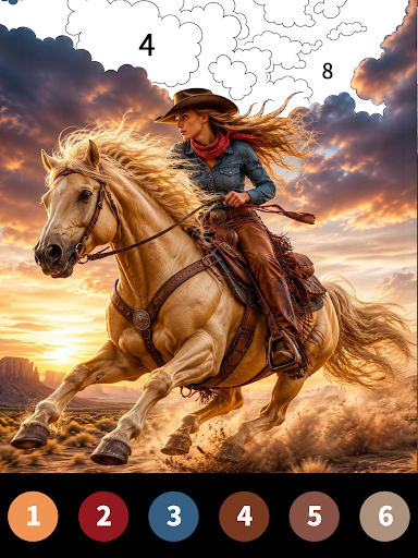 Captura de pantalla de Wild West Color by Number Book