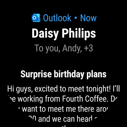 Captura de pantalla de Microsoft Outlook
