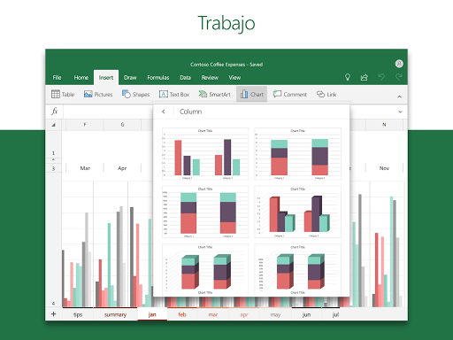 Captura de pantalla de Microsoft Excel: Spreadsheets