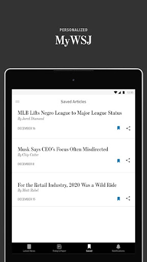 Captura de pantalla de The Wall Street Journal. News