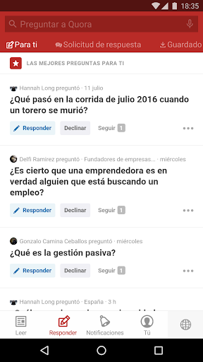 Captura de pantalla de Quora
