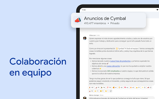 Captura de pantalla de Google Chat