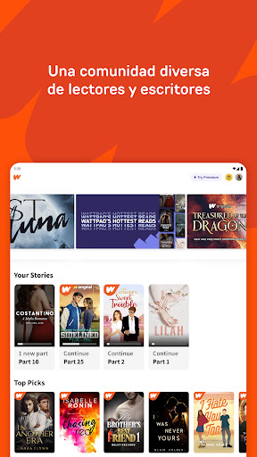 Captura de pantalla de Wattpad - Lee y Escribe