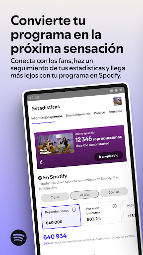 Captura de pantalla de Spotify for Creators